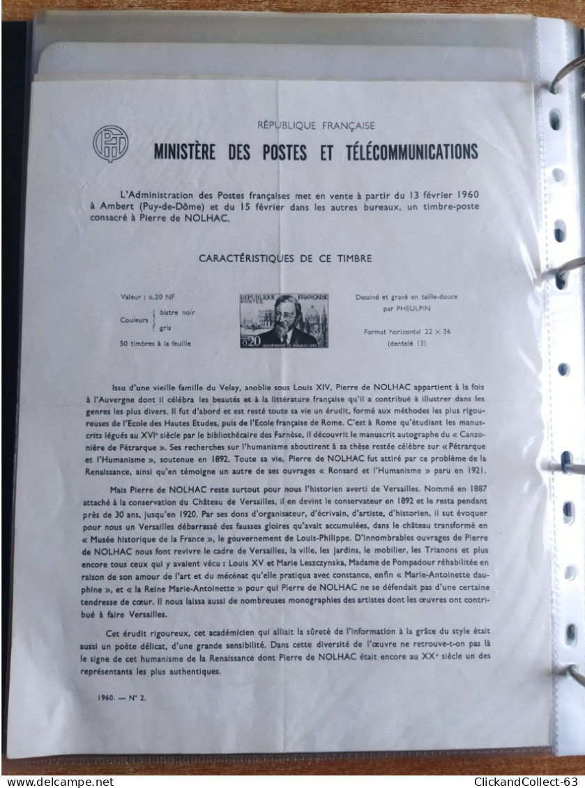 Classeur Collection 25 Documents Philatélique FDC Général Charles De Gaulle - Konvolute: Ganzsachen & PAP