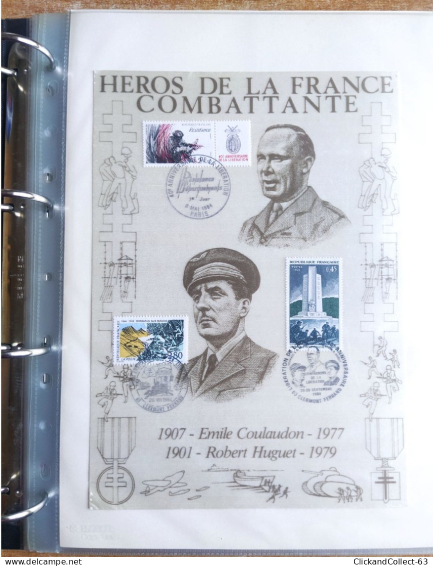 Classeur collection 25 Documents philatélique FDC Général Charles de Gaulle