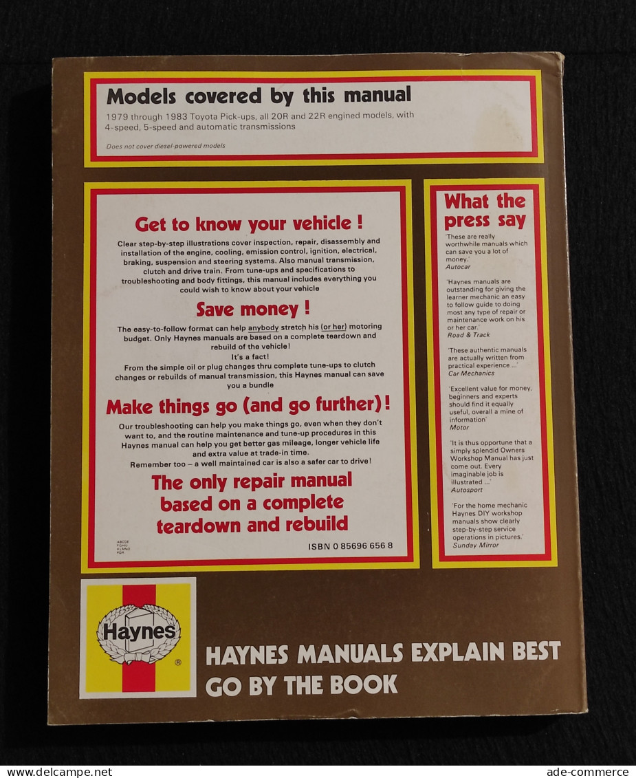 Toyota Pick-up Owners Workshop Manual - Haynes - 1983 - Motori