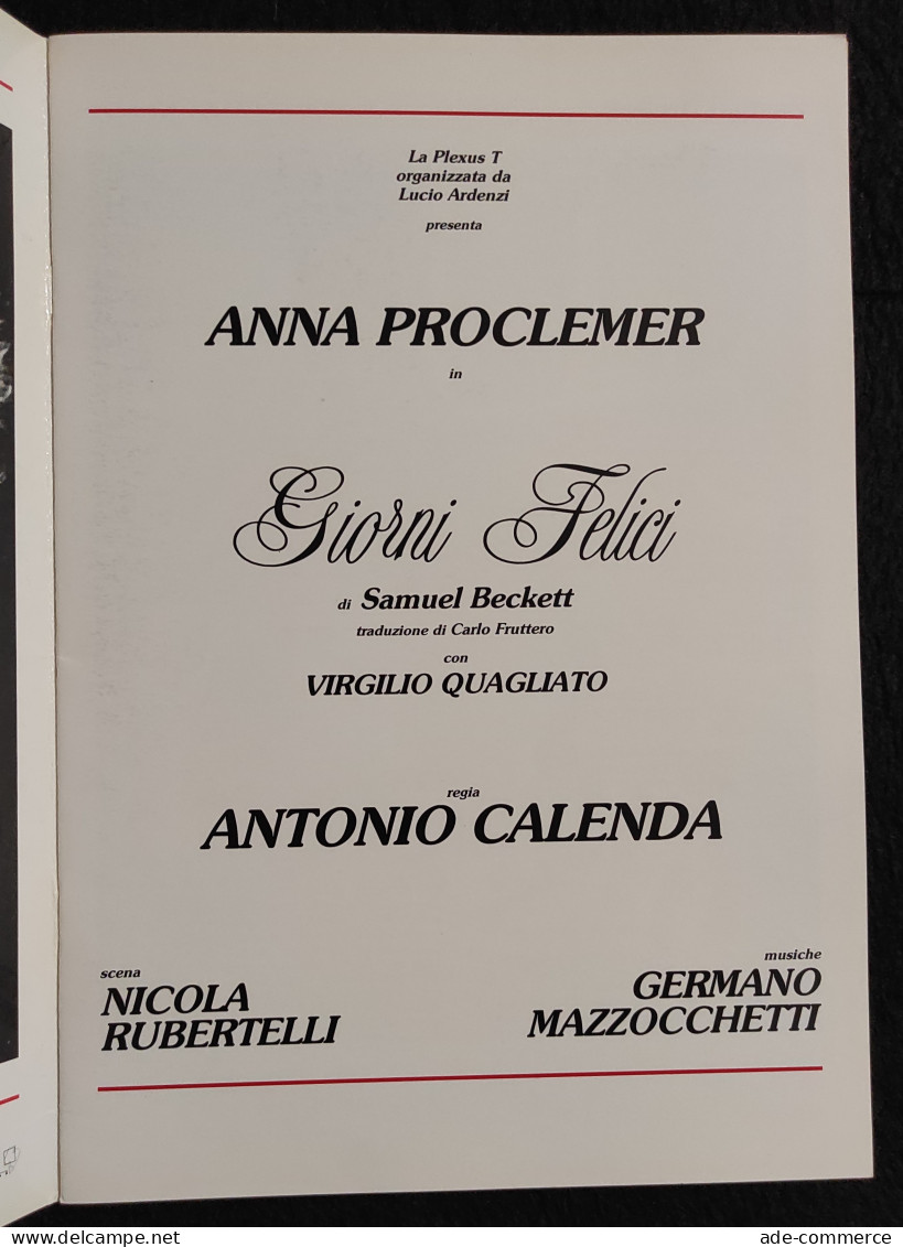 Giorni Felici - Samuel Beckett - A. Proclemer - Regia A. Calenda - Film Und Musik