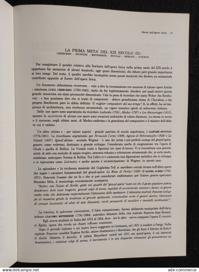 Luigi Grillo - Storia Dell'Opera Lirica - Quaderni Ortottero - 1994 - Cinéma Et Musique