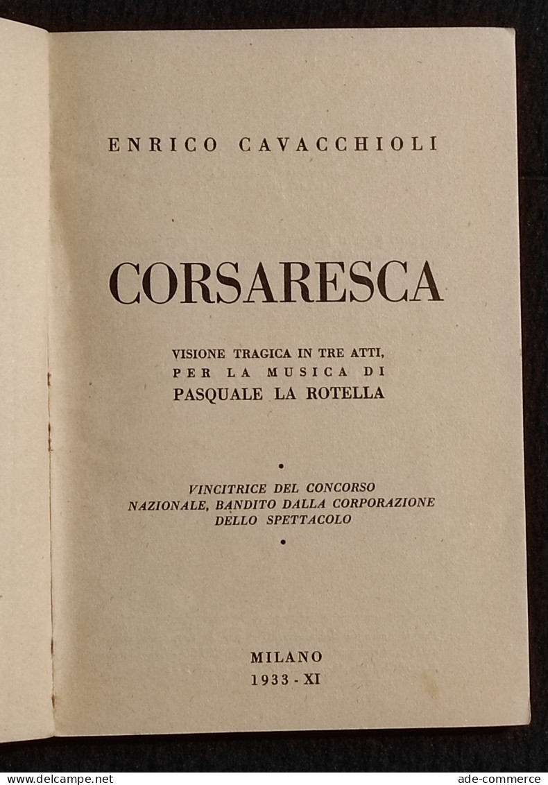 Corsaresca - Vers. Tragica - E. Cavacchioli - 1933 - Film En Muziek