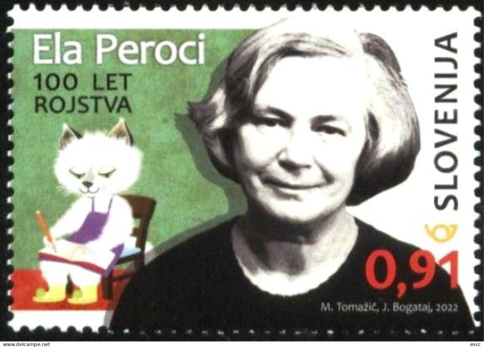 Mint Stamp Ela Peroci Children's Writer  2022  From Slovenia - Ecrivains