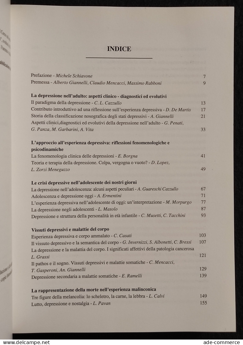 Dentro La Malinconia - A. Giannelli, C. Mencacci, M. Rabboni - 1992 - Médecine, Psychologie