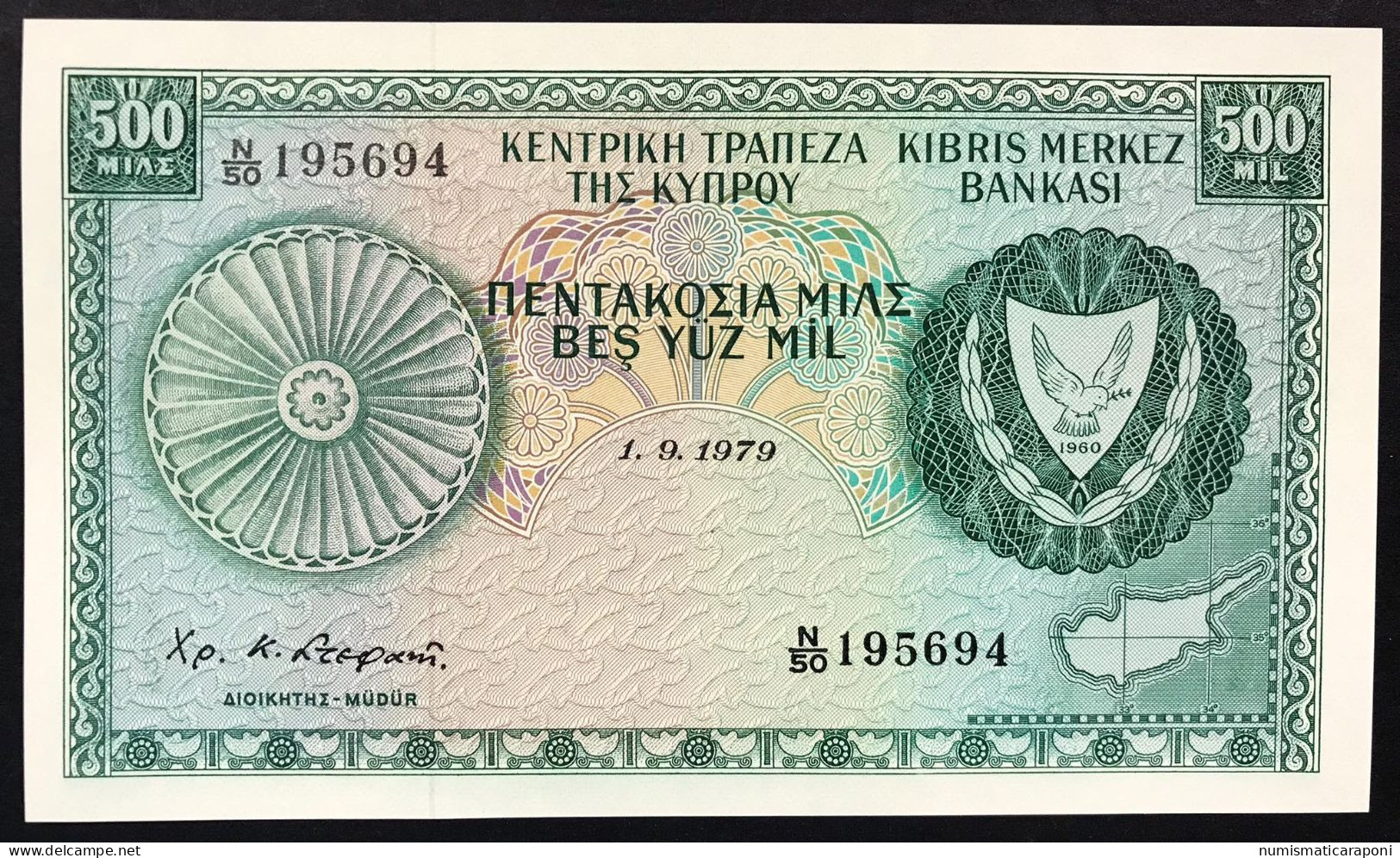 Cyprus Cipro  500 MILS 1979 Q.FDS UNC- KM#42C Lotto.4172 - Zypern