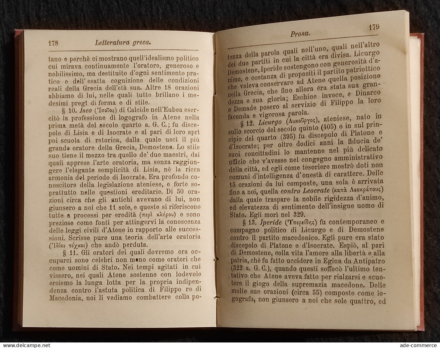 Lettura Greca - V. Inama - Manuali Hoepli - 1886 - Manuels Pour Collectionneurs