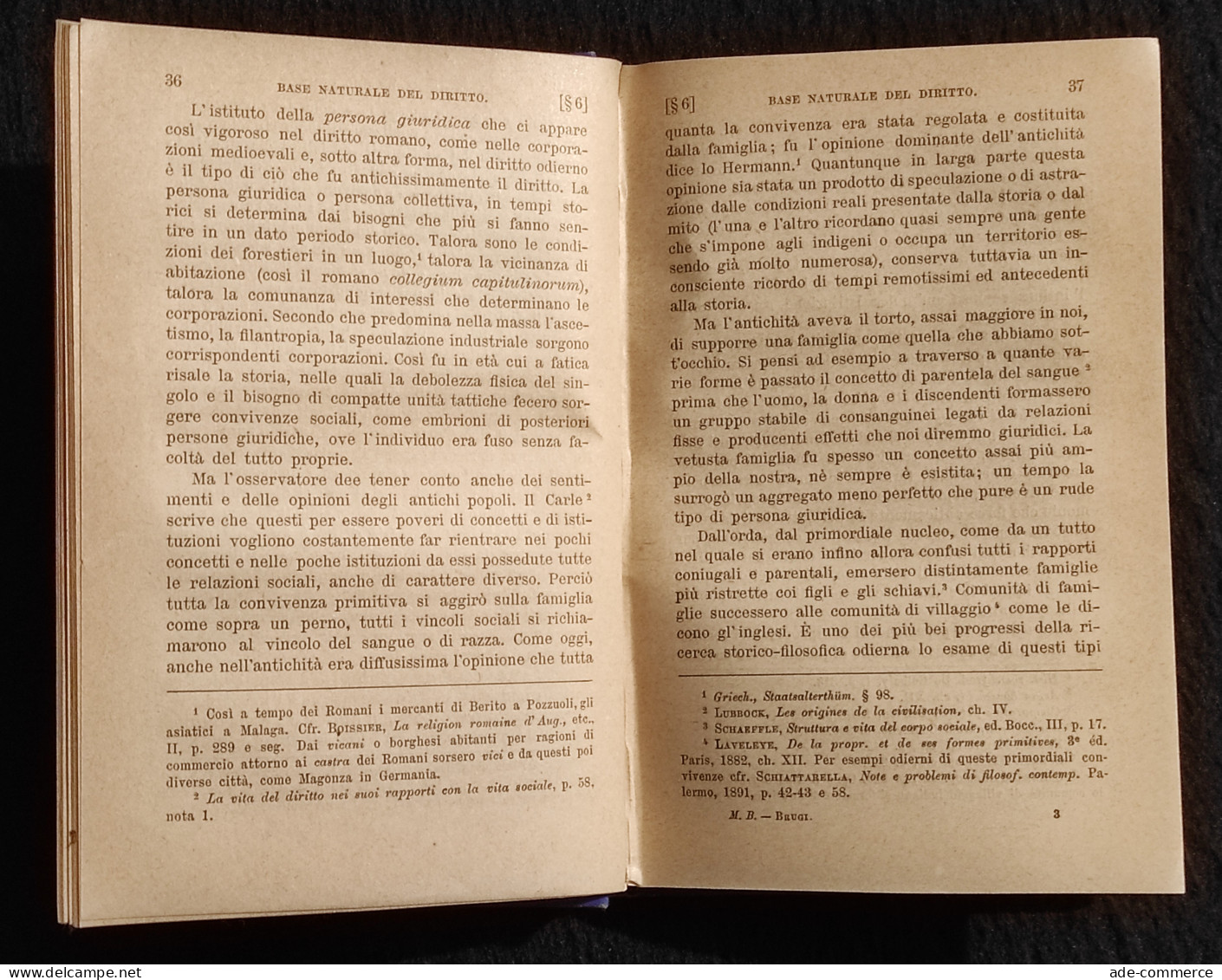 Introduzione Alle Scienze Giuridiche E Sociali - B. Brugi - Manuali Barbera - 1891 - Manuels Pour Collectionneurs