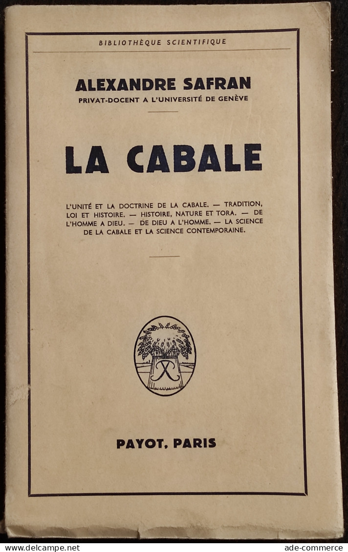 La Cabale - A. Safran - Ed. Payot - 1960 - Religión