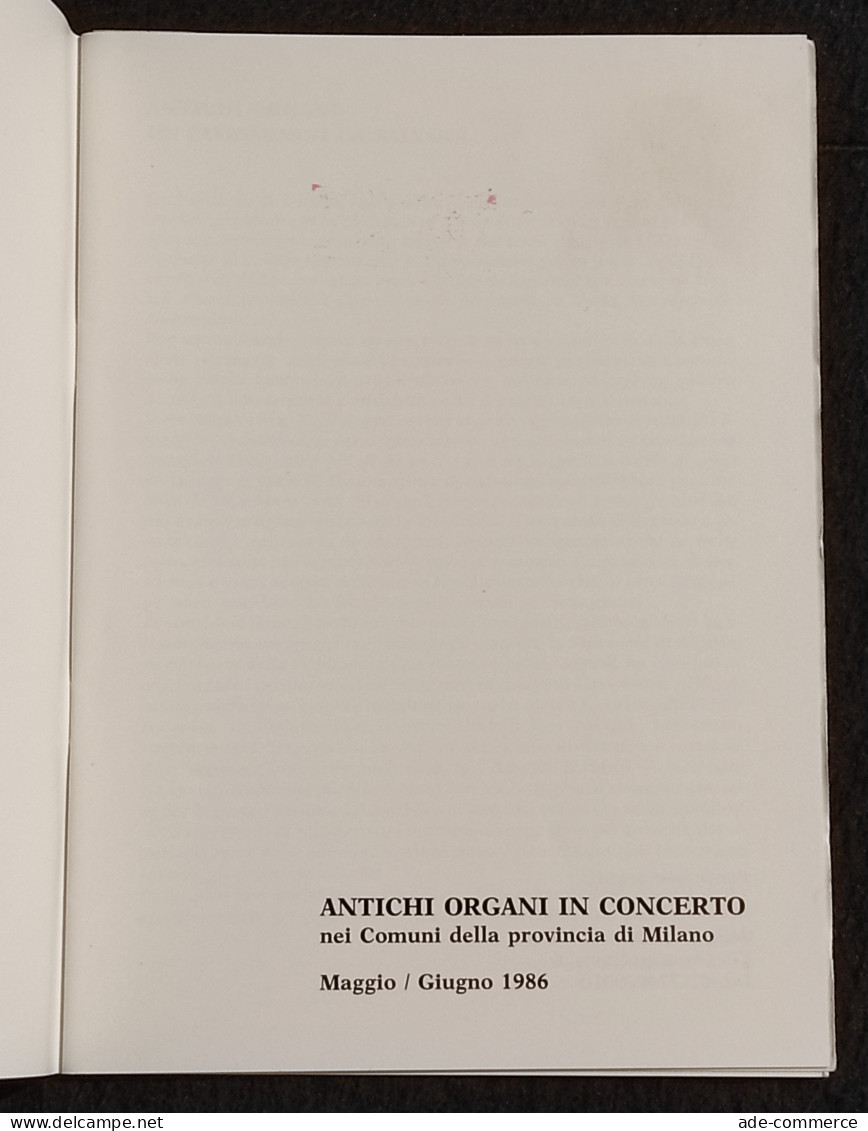 Antichi Organi In Concerto Nei Comuni Della Provincia Di Milano - 1986 - Cinema Y Música