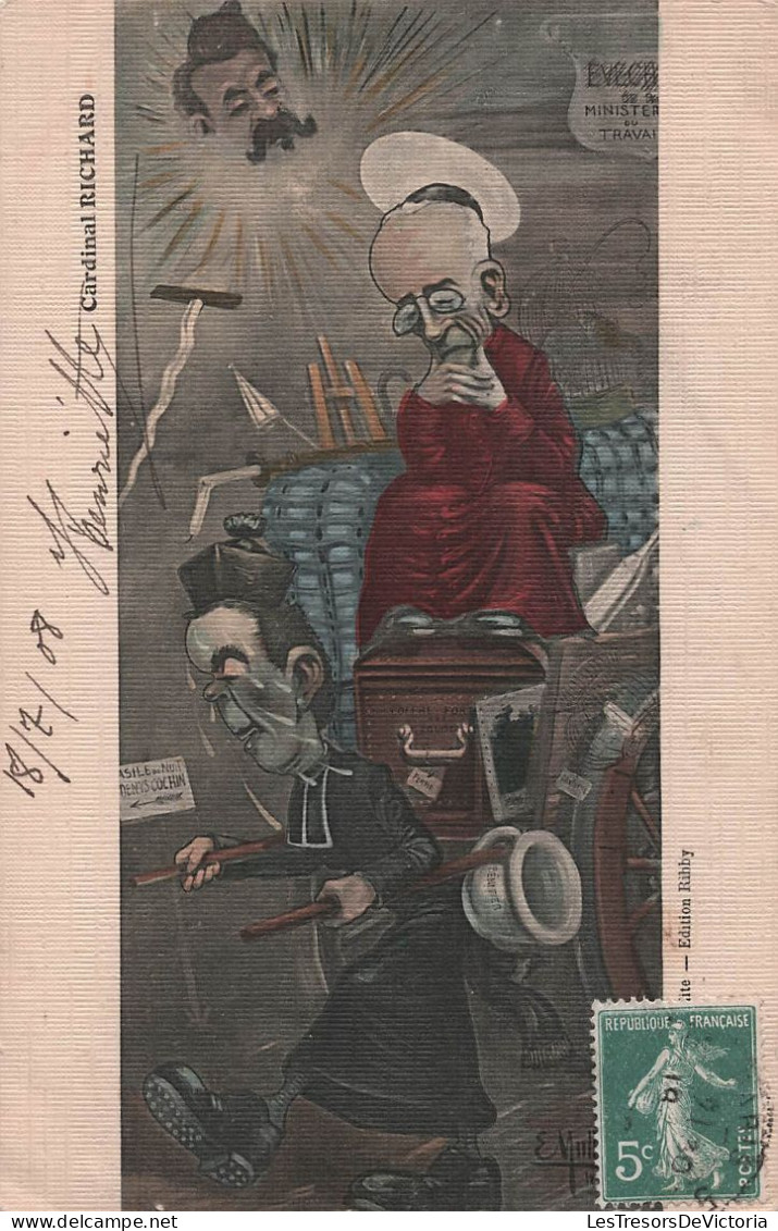 Illustration Muller - Satirique - Caricature Cardinal Richard - Edit Ribby - Carte Postale Ancienne - Satiriques