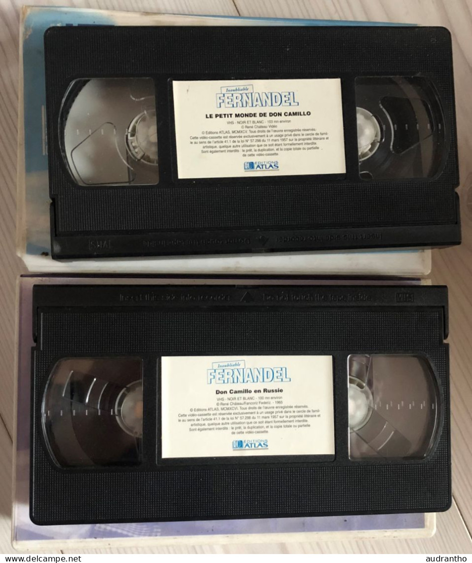 2 Cassettes Vidéo VHS Noir Et Blanc 1965 Collector Le Petit Monde De Don Camillo Et DON CAMILLO En Russie Fernandel - Komedie