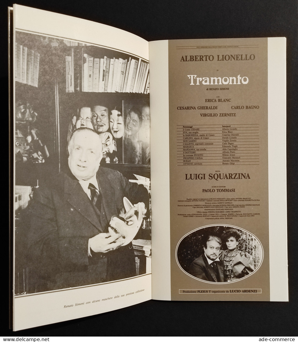 Alberto Lionello - Tramonto - Renato Simoni - L. Squarzina - Plexus T - Cinéma Et Musique