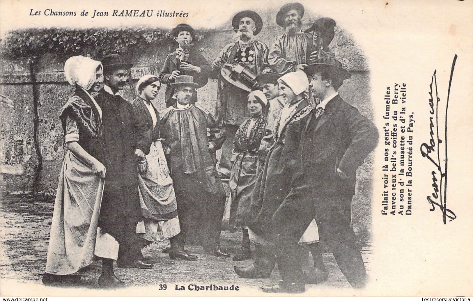 FOLKLORE - Les Chansons De Jean Rameau Illustrées - La Charibaude - Carte Postale Ancienne - Musique