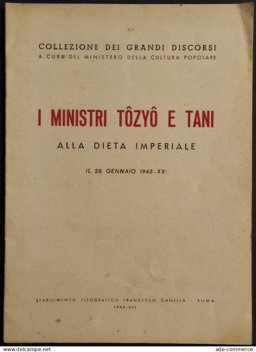 I Ministri Tozyo E Tani Alla Dieta Imperiale - 1943 - Oorlog 1939-45