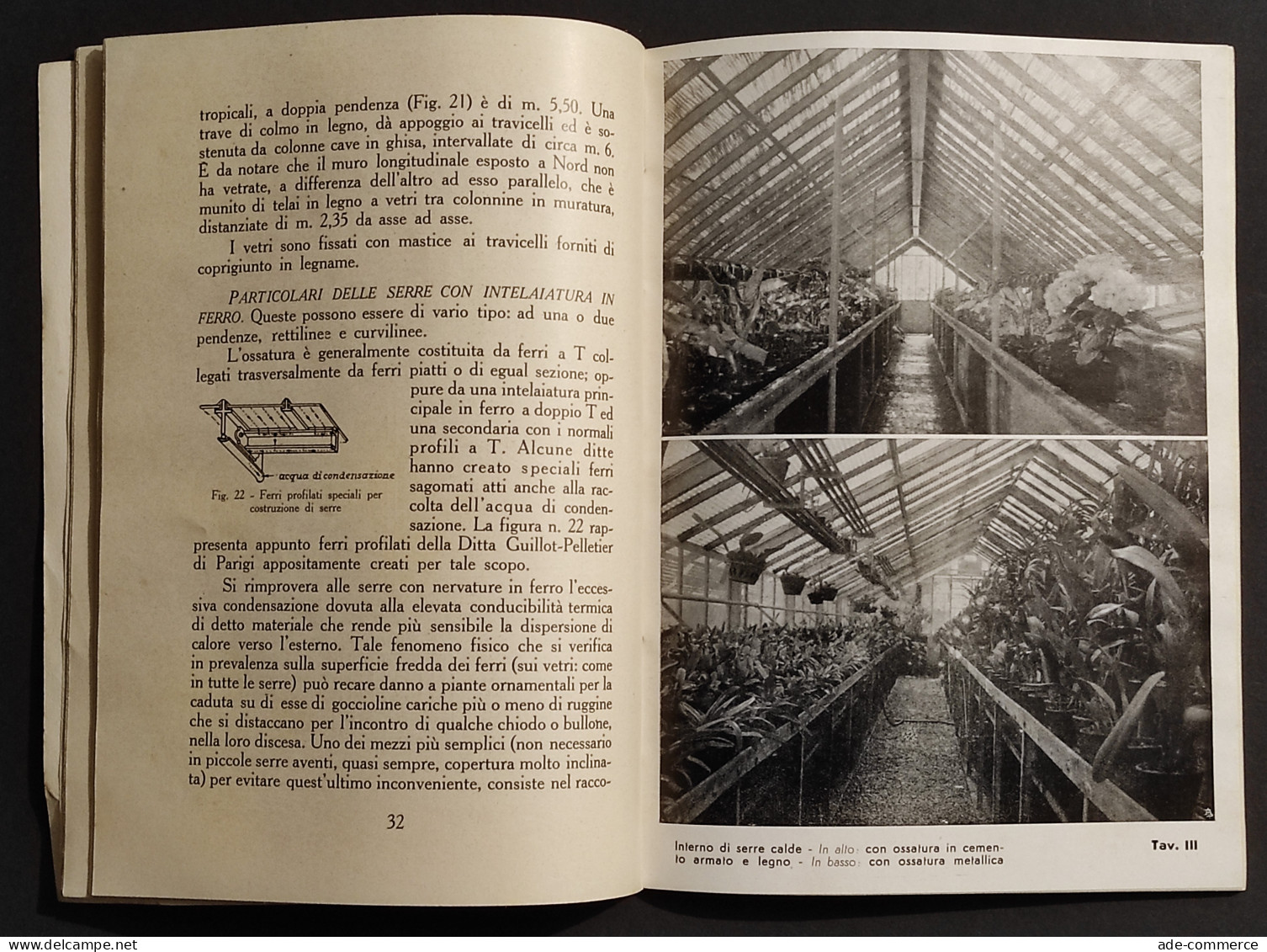 Costruzioni Orticole - G. Valeriani - Ramo Ed. Agricoltori - 1940 - Jardinería