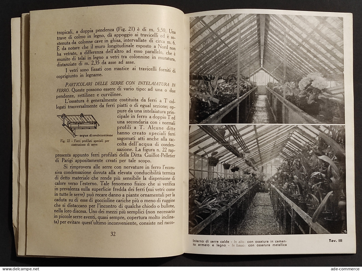 Costruzioni Orticole - G. Valeriani - Ramo Ed. Agricoltori - 1940 - Giardinaggio