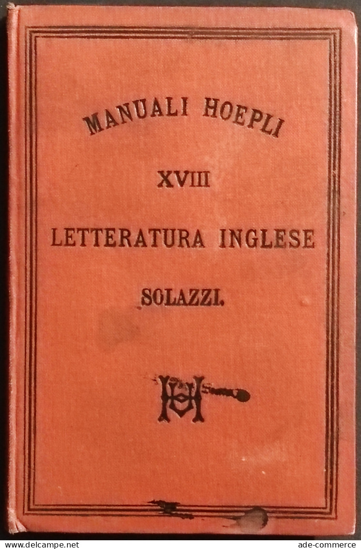 Letteratura Inglese - E. Solazzi - Manuali Hoepli - 1879 - Handbücher Für Sammler
