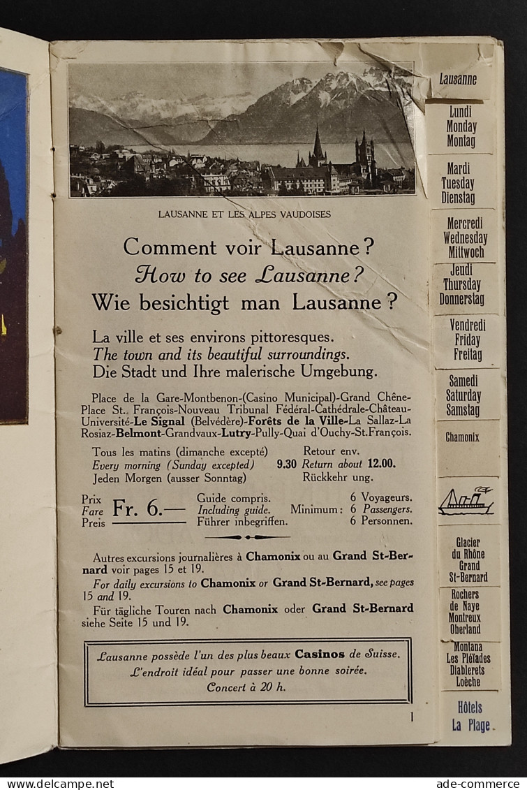 Lausanne-Ouchy Centre D'Excursions - Programme General F. Scheidegger - Toerisme, Reizen