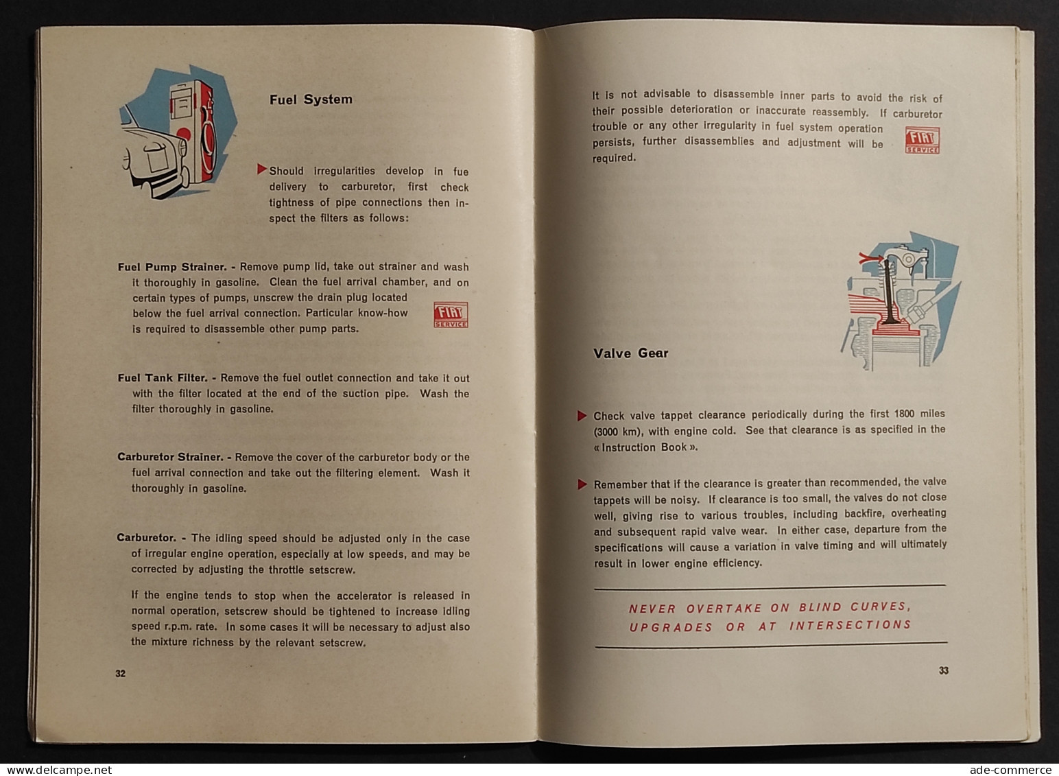 FIAT Safe Motoring Hints - 10^ Ed. 1962 - Motoren