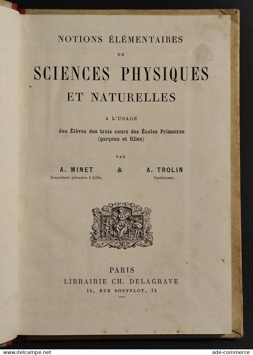 Notions Elementaires De Sciences Physiques Et Naturelles - Lib. Delagrave - Kinder