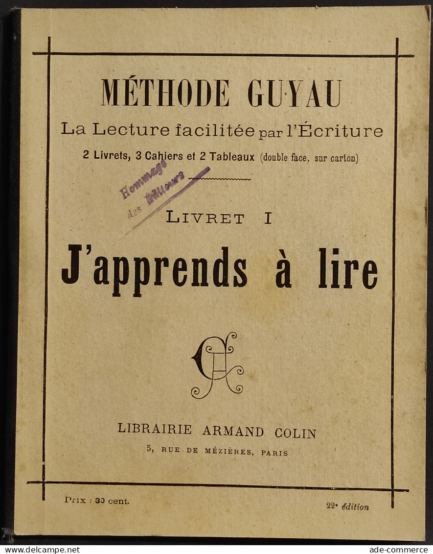 Méthode Guyau - J'Apprends à Lire - Livret I - Lib. Colin - Niños