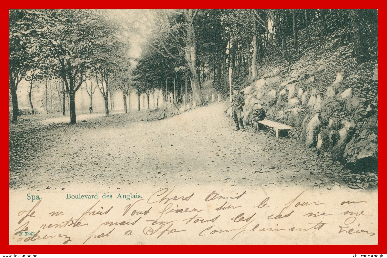 * LIEGE - SPA - Boulevard Des Anglais - Animée - Edit. DEBRUS - Convoyeur Ambulant Ligne QUIEVRAIN à DOUAI - 1905 - Spa