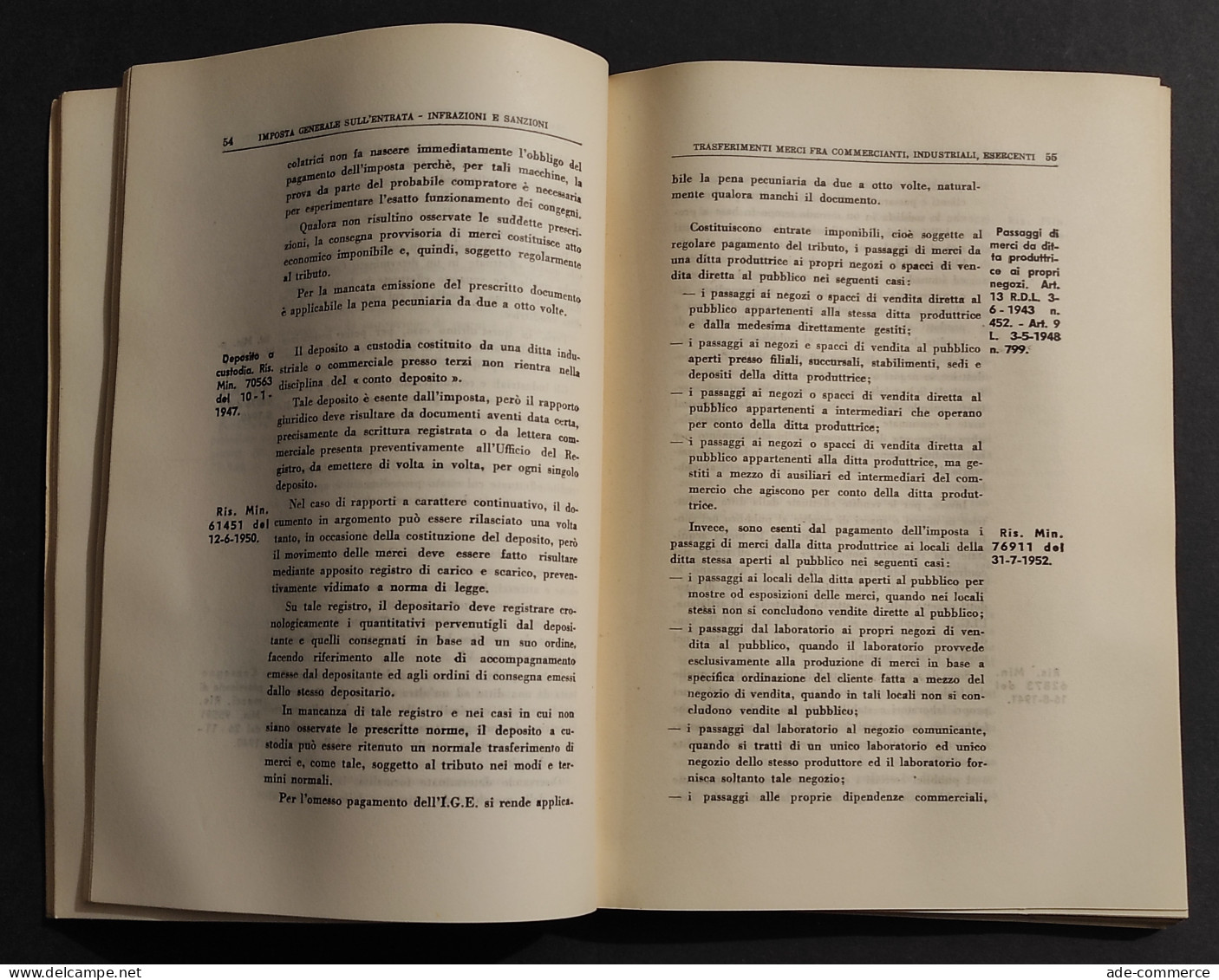 Imposta Generale Sull'Entrata - P. Molino - Ed. S.P.E.S. - 1957 - Société, Politique, économie