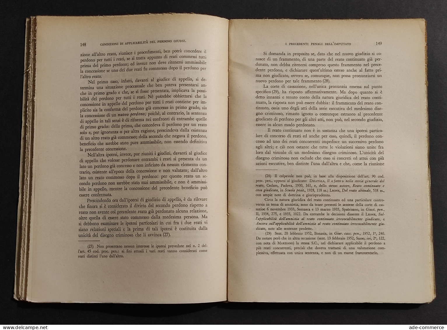 Il Perdono Giudiziario - M. Duni - Ed. Giuffrè - 1957 - Société, Politique, économie