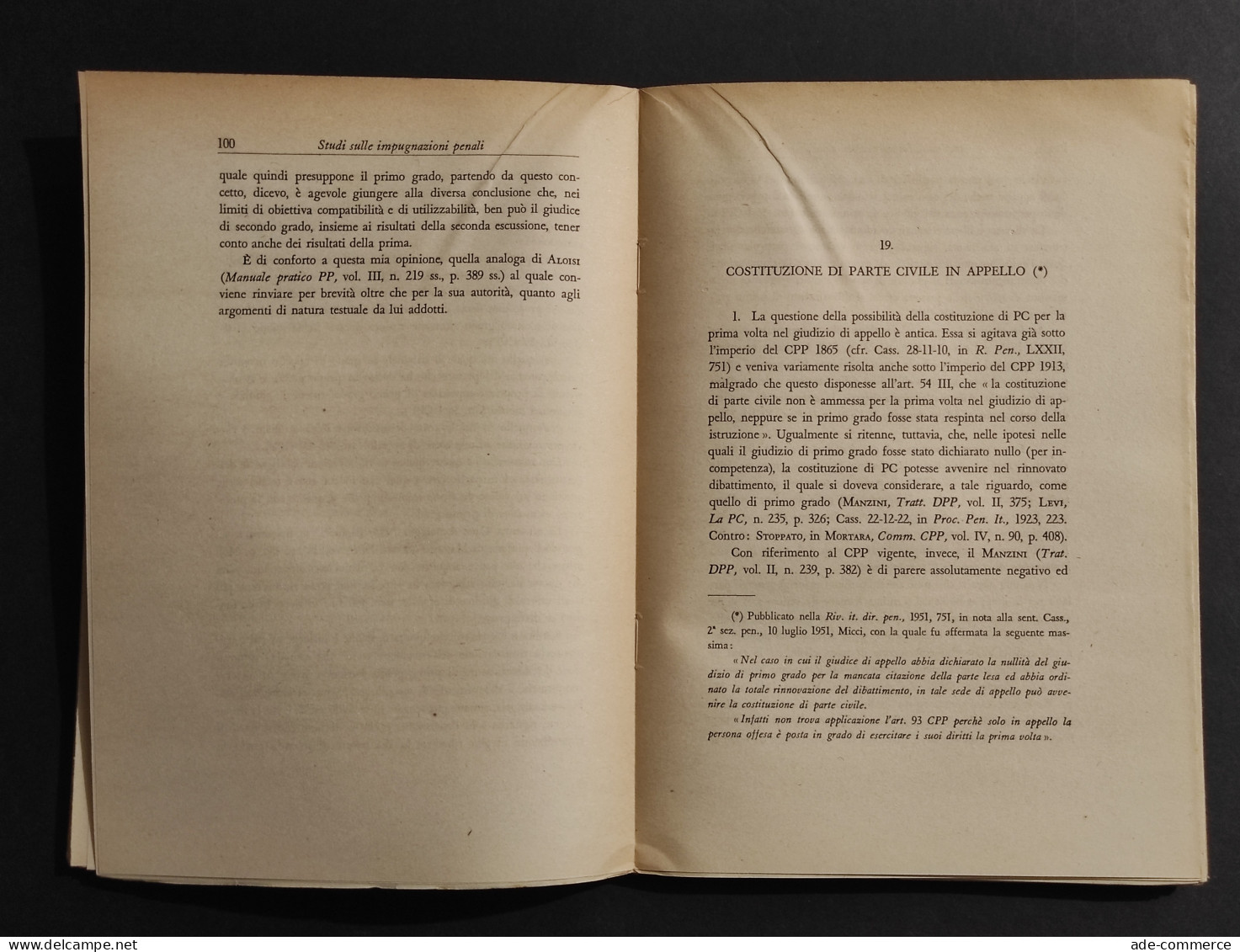 Studi Sulle Impugnazioni Penali - G. Foschini - Ed. Giuffrè - 1955 - Société, Politique, économie