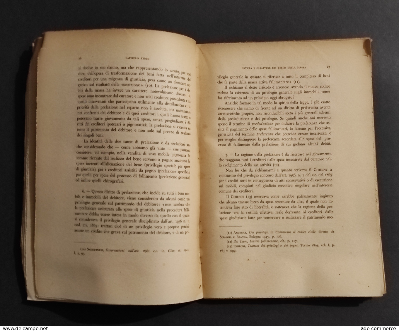 I Debiti Della Massa Nel Processo Di Fallimento - M. Vaselli - Ed. Cedam - 1951 - Sociedad, Política, Economía