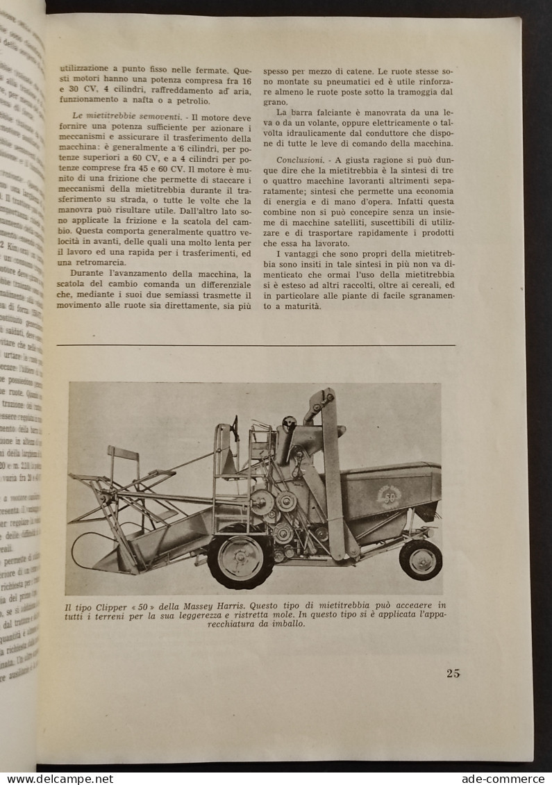 La Moderna Trebbiatura - Ed. Agricole Bologra - Estratto 1954 - Jardinería