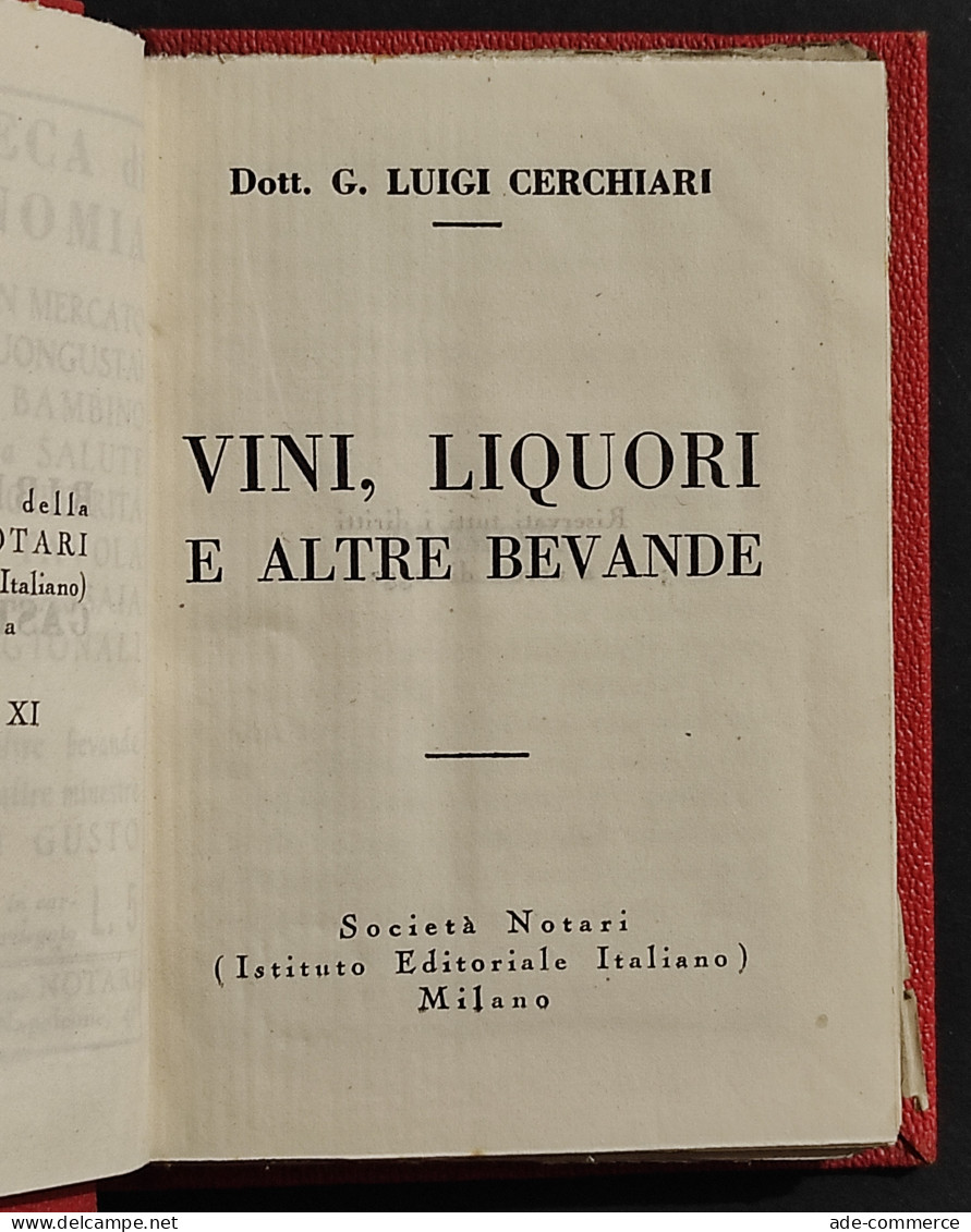 Vini Liquori E Altre Bevande - L. Cerchiari - Soc. Notari - 1933 - House & Kitchen