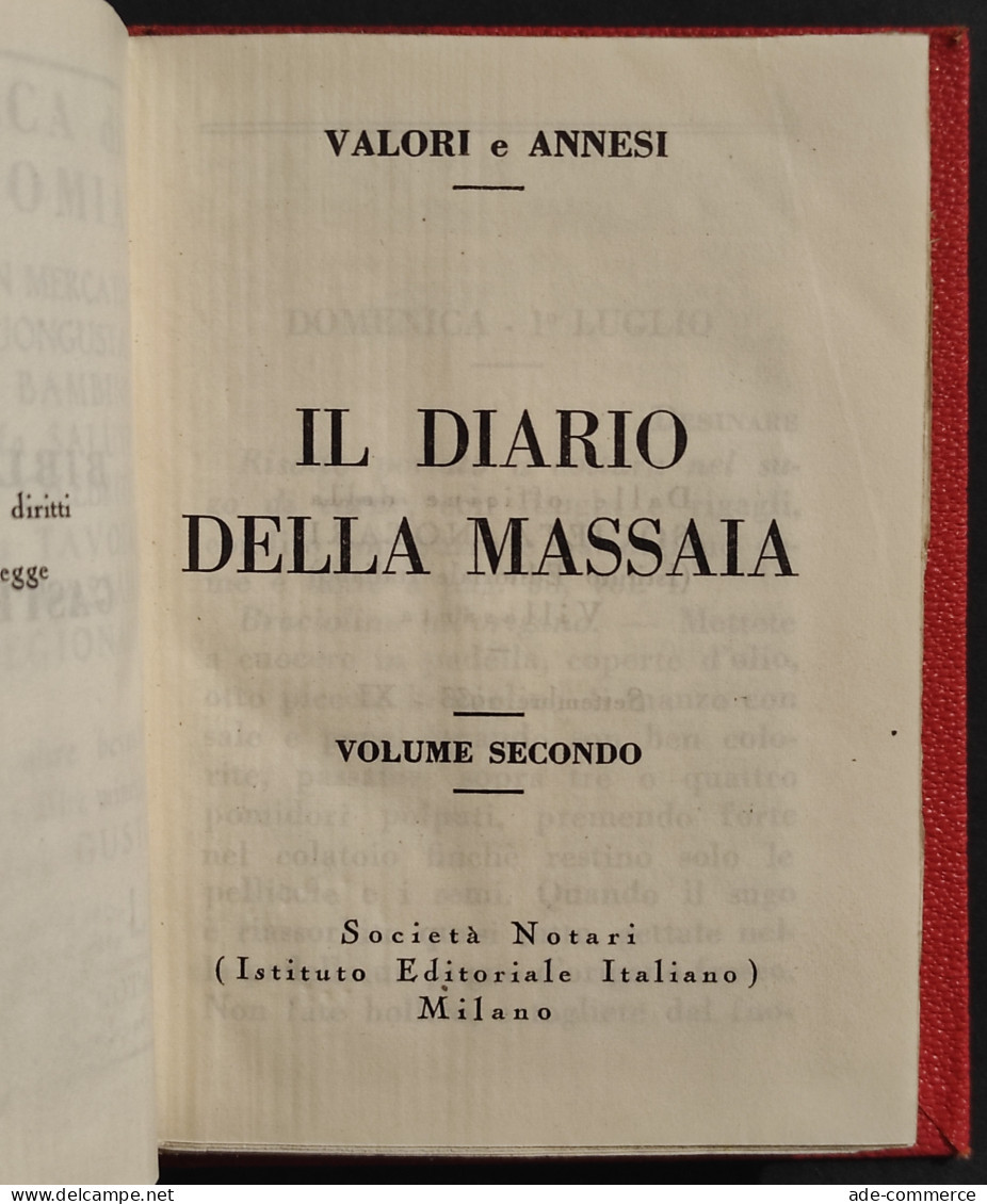 Il Diario Della Massaia - Ed. Notari - 2 Volumi - Casa E Cucina