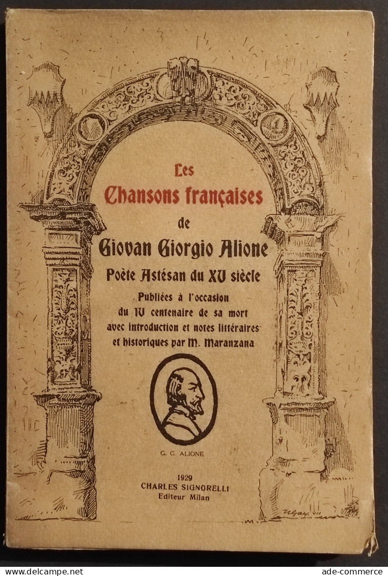 Les Chansons Francaises De Giovan Giorgio Alione - Ed. Signorelli - 1929 - Cinéma Et Musique