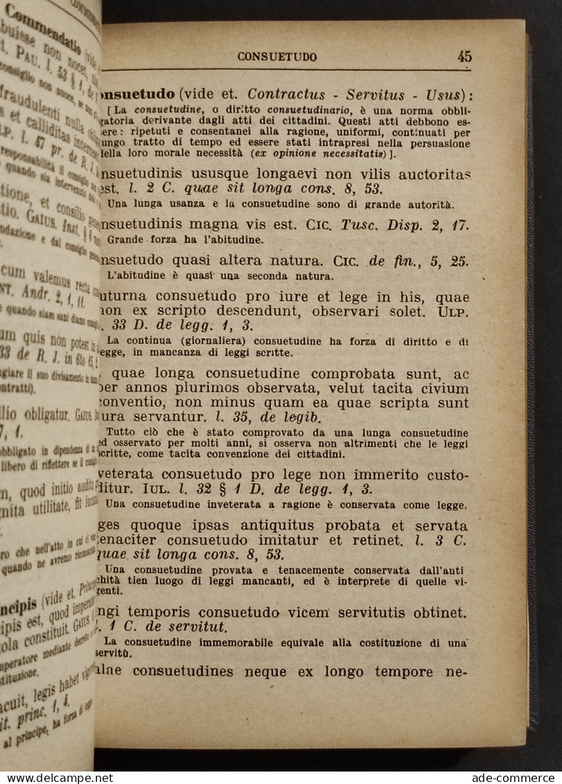 Regulae Juris - Duemila Regole Diritto - L. De Mauri - Ed. Hoepli - Rist. 1949 - Society, Politics & Economy