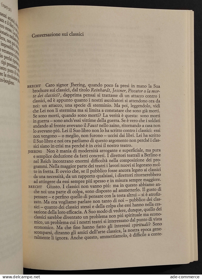 Scritti Teatrali I - Teoria E Tecnica Dello Spettacolo - B. Brecht - Ed. Einaudi - 1975 - Cinema Y Música