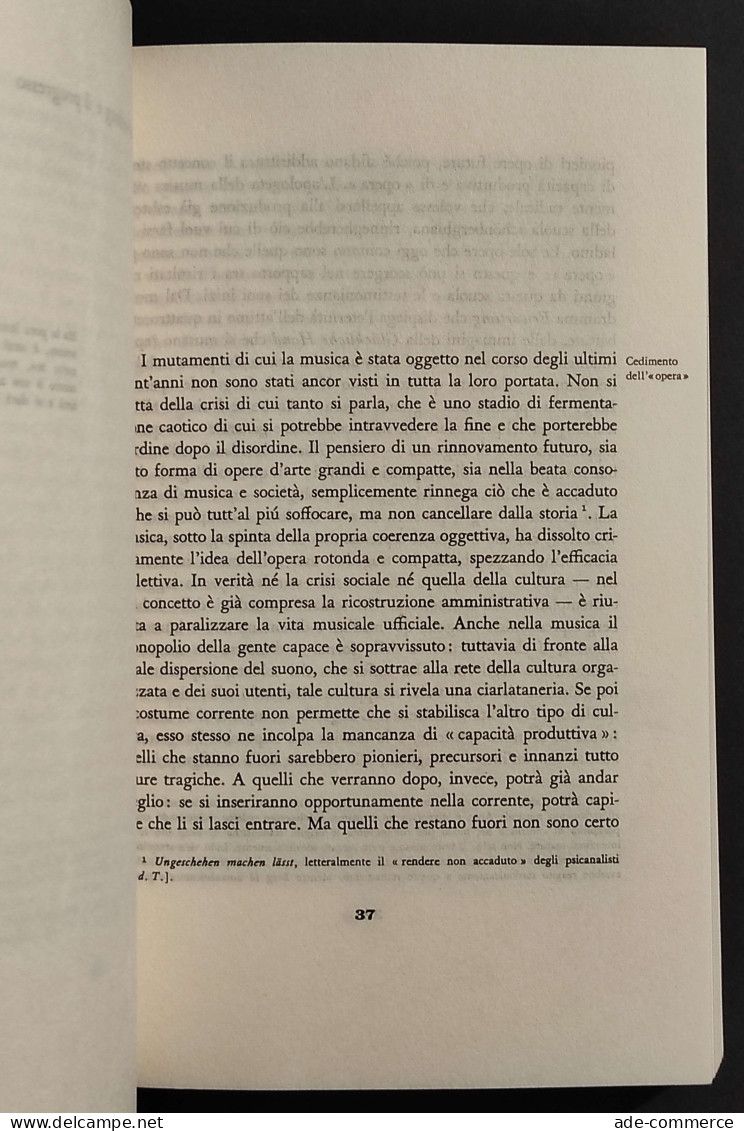 Filosofia Della Musica Moderna - T. W. Adorno - Ed. Reprints Einaudi - 1975 - Cinema Y Música