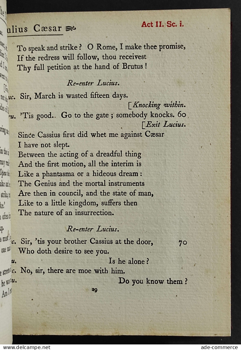 Shakespeare's Tragedy Of Julius Caesar - Ed. J.M Dent - 1900 - Cinéma Et Musique