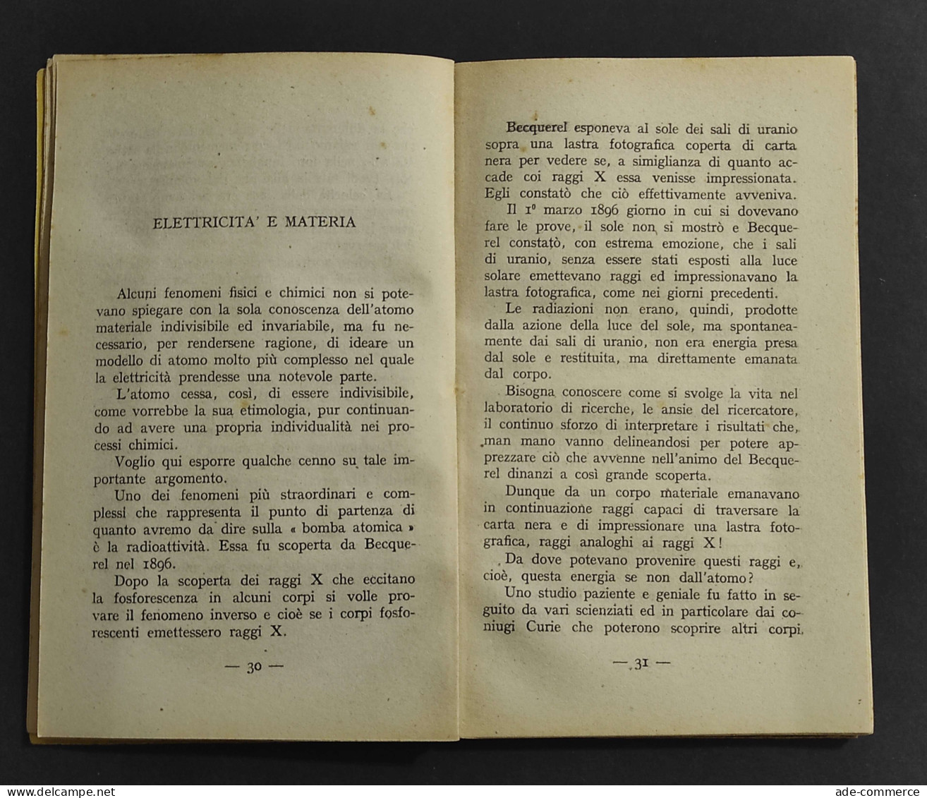 La Bomba Atomica - G. Pession - Ed. Jandi Sapi - 1945 - Mathematics & Physics