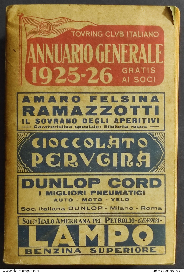 Annuario Generale 1925-26 - Touring Club Italiano - Toerisme, Reizen