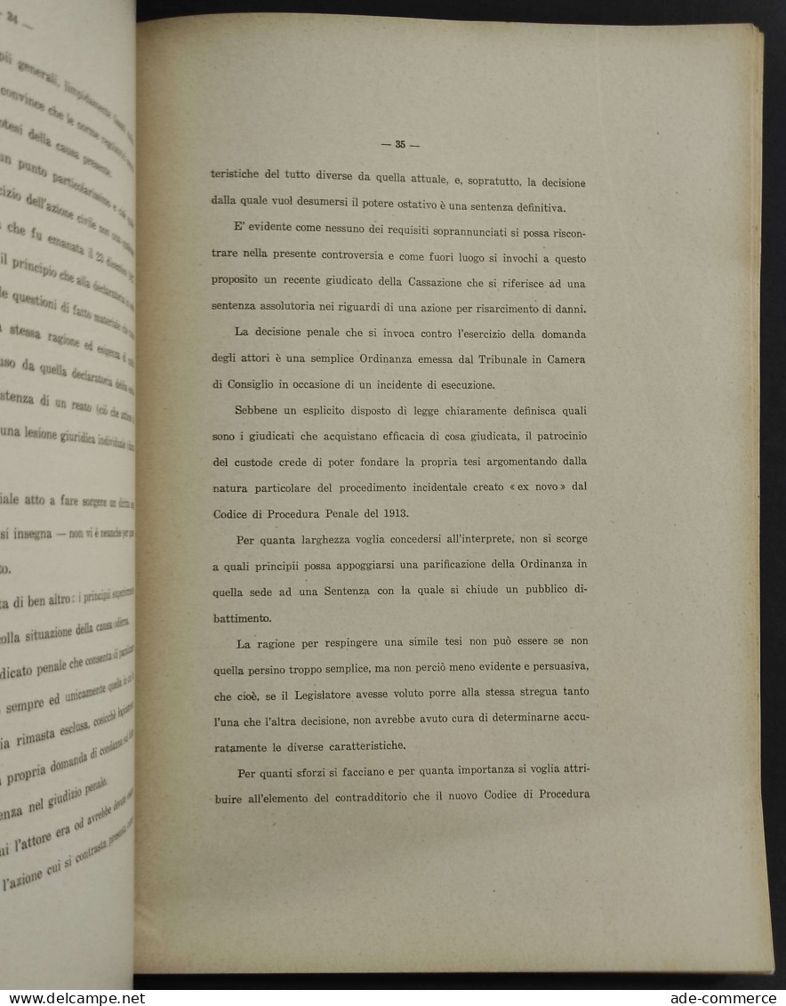 Sentenza Civile Nel Giudizio Di Stato Bruneri-Canella - G. B. Forneris - Sociedad, Política, Economía