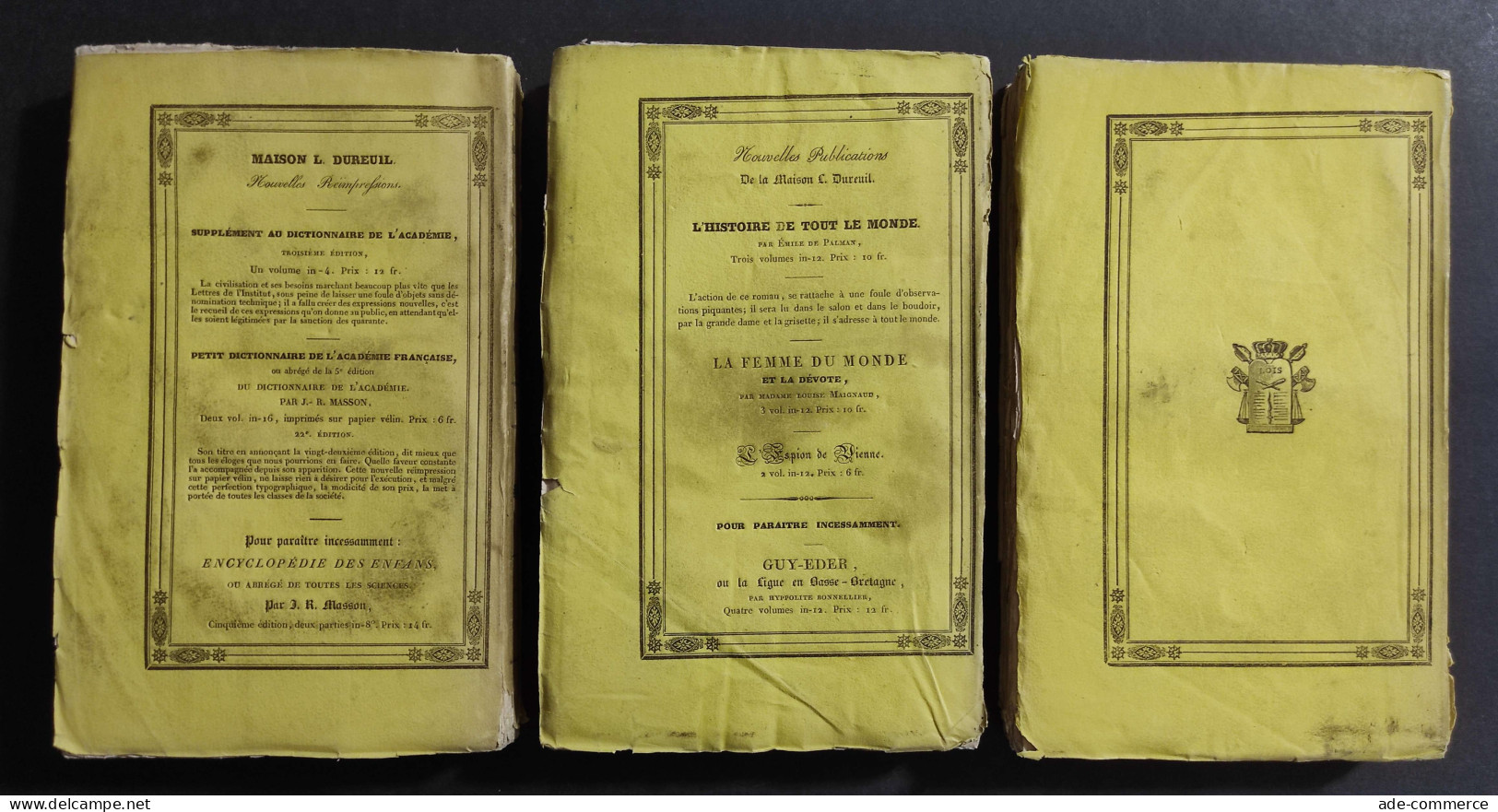 Historie Barbarie  Des Louis Au Money Age - Toulotte - Ed. Dureuil - 1829 - 3 Vol. - Libri Antichi