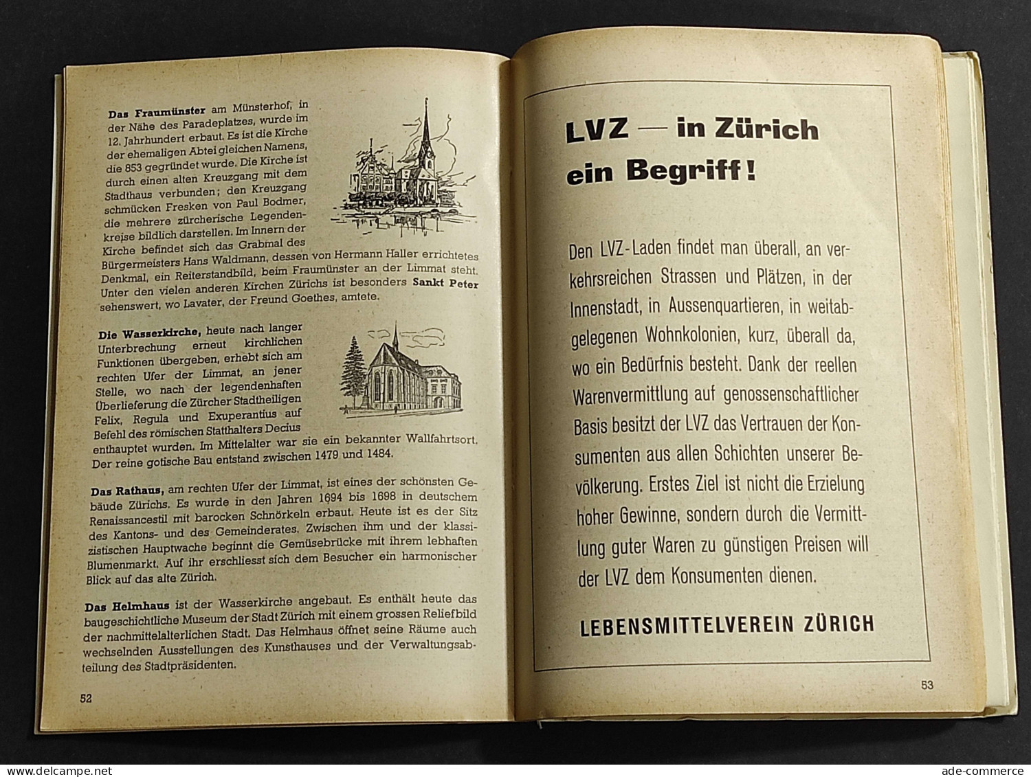 Zurich Mit Strassenverzeichnis Und Fuhrer - Ed. Orell Fussli - 1955/56 - Toerisme, Reizen