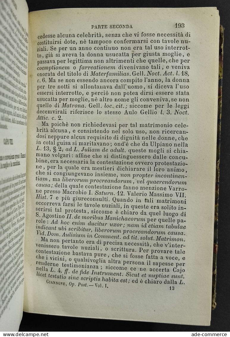 Opere Postume Di Pietro Giannone - Ed. M. Lombardi - 1866 - 2 Vol. - Libri Antichi