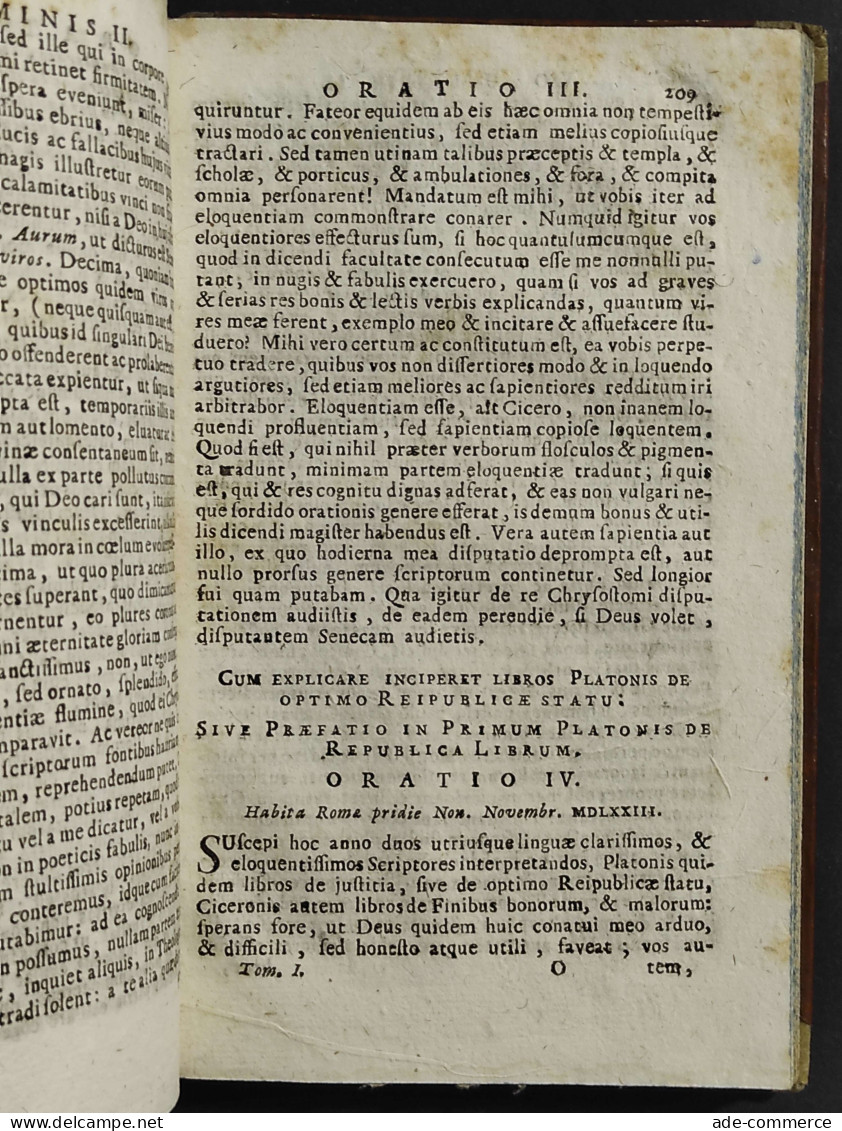 Mureti Orationes Et Epistole - M. Antonii - Typ. Bortoli - 1759 - Tomus I - Libri Antichi