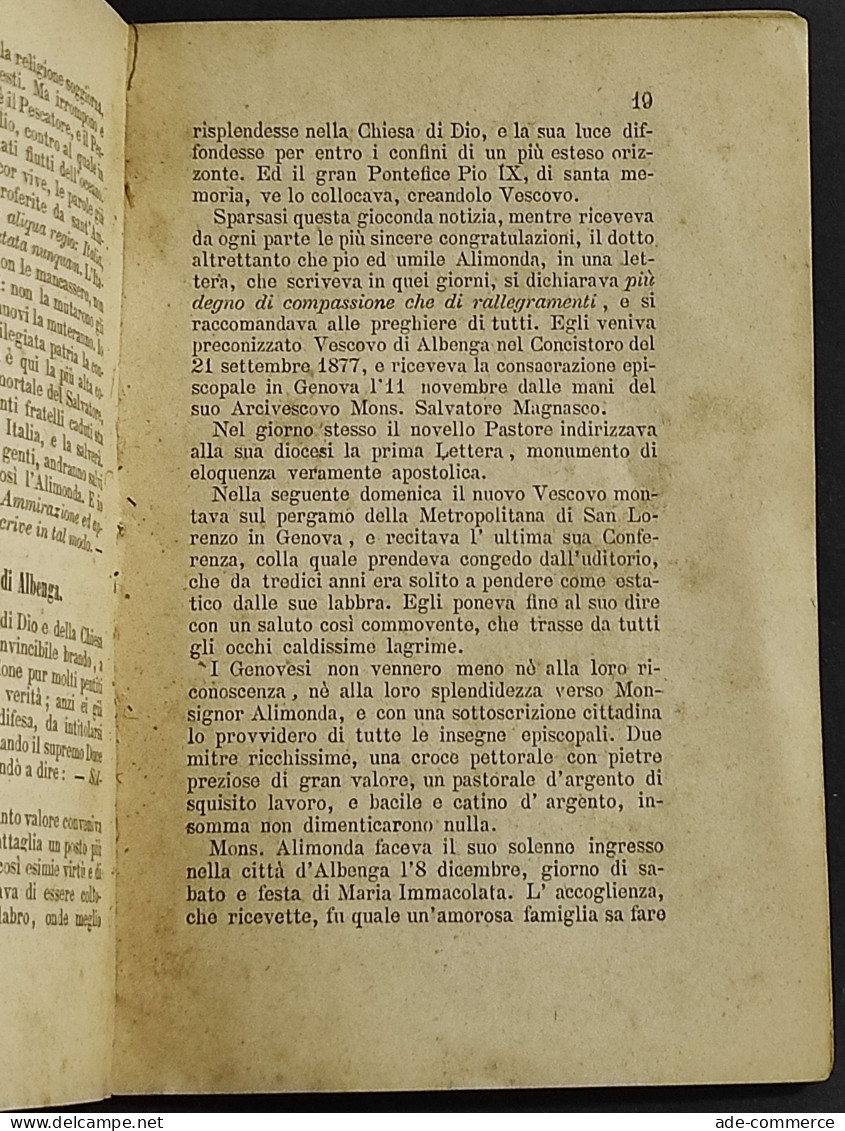 Monografia Ossia Rapido Cenno Su Gaetano Alimonda - Tip. Salesiana - 1883 - Libri Antichi