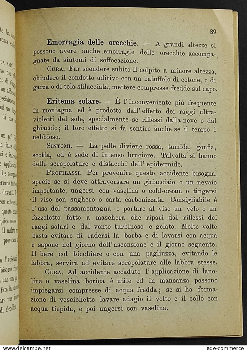 Nozioni Mediche Elementari Per L'Alpinista - E. Giani - CAI - 1933 - Medizin, Psychologie