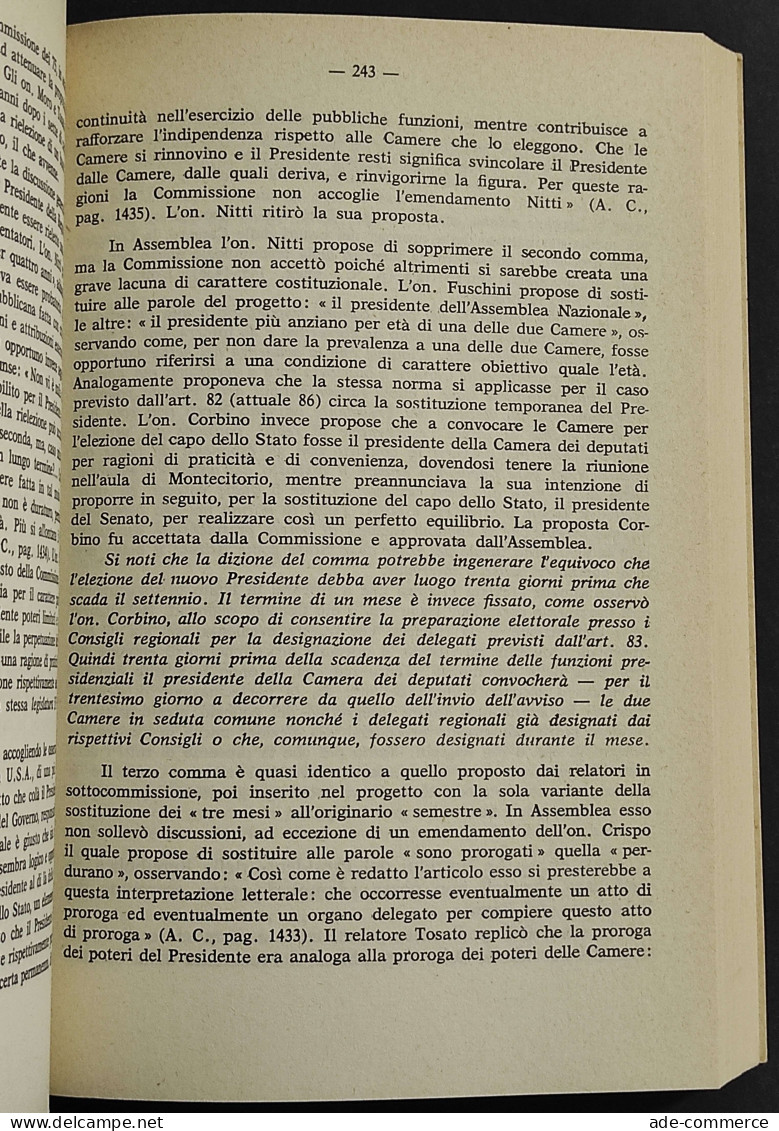 La Costituzione Della Repubblica Italiana - Ed. Mondadori - 1976 - Société, Politique, économie