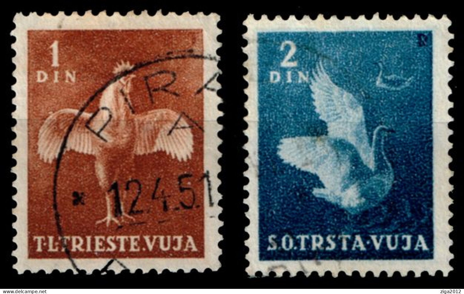 TRIESTE B  FRANCOBOLLI USATI SOVRASTAMPATI STT VUJNA DEL 1953 (LEGGI DESCRIZIONE) - Used