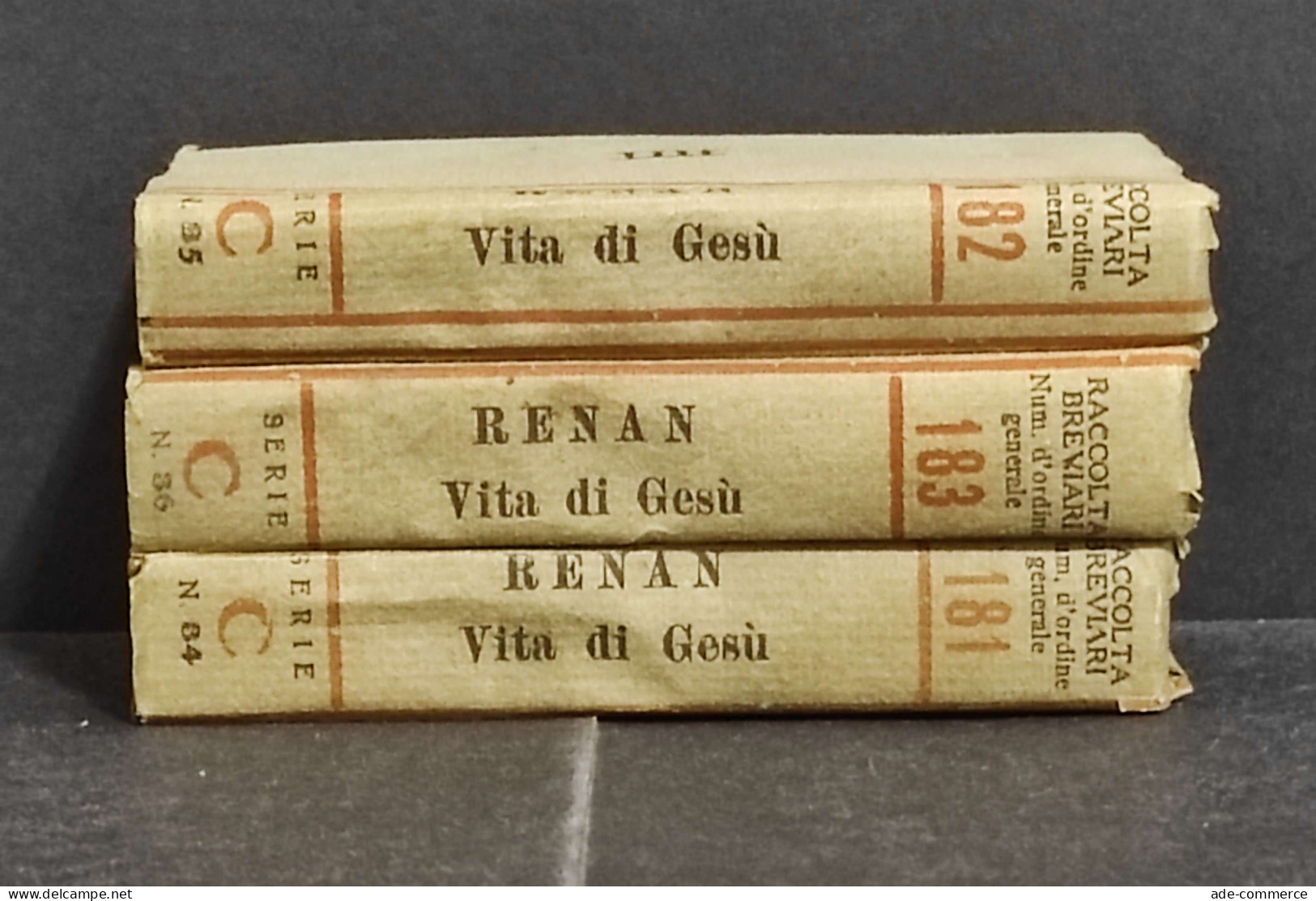 Renan - Vita di Gesù - G. Vitali - Istituto Ed. Italiano - 3 Vol.